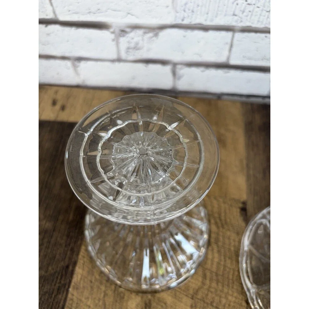 Fifth Avenue Crystal Portico Fairy Lamp Clear Glass Candle Holder 9” Tall